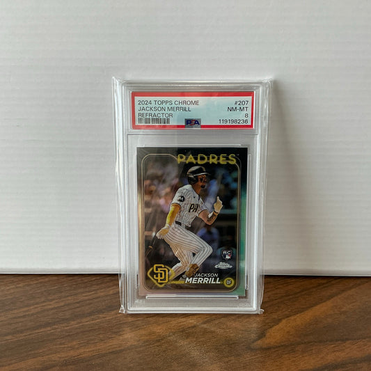 2024 Topps Chrome - Jackson Merrill #207 Refractor (RC) PSA 8